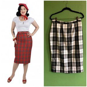 Vivien of Holloway Plaid Pencil Skirt Size 18
